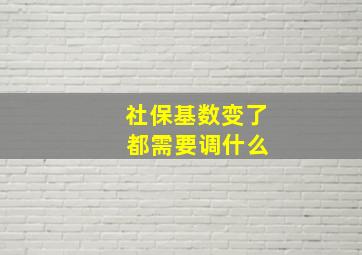 社保基数变了 都需要调什么